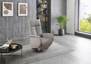 RELAXAČNÍ KŘESLO, kůže, světle šedá Sit & More - Online Only křesla & taburety, Online Only