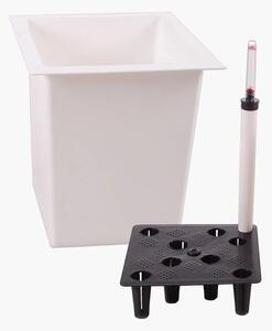 Plastová hranatá vnitřní vložka 29, 32*29*29 cm, se zavlažovacím setem, bílá