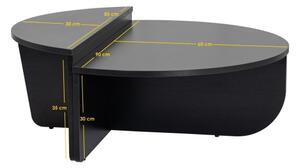 SADA 2x Konferenční stolek ORION 90x60/85x30 cm černá