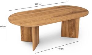 Konferenční stolek OVAL 120x40 cm hnědá