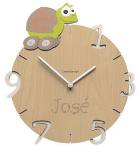 Dětské hodiny CalleaDesign želva 36cm (možnost vlastního jména)