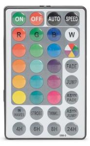 Venkovní světelný řetěz s 10 žárovkami RGB+W, 5m, 5W, nastavitelný, dálkové ovl