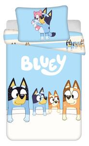 Modré bavlněné dětské povlečení do postýlky 100x135 cm Bluey – Jerry Fabrics