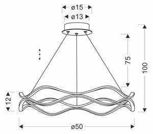 LED Lustr na lanku VAVE LED/28W/230V rose gold