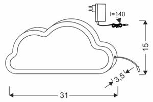 LED Dětská stolní lampa CLOUD LED/11W/230V modrá