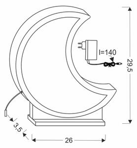 LED Dětská stolní lampa MOON LED/12W/230V šedá