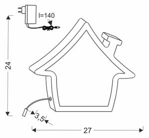 LED Dětská stolní lampa HOUSE LED/10W/230V modrá