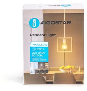 Aigostar - LED Dřevěný lustr na lanku 1xE27/9W/230V 2200K borovice
