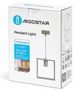 Aigostar - LED Dřevěný lustr na lanku 1xE27/9W/230V 2200K borovice