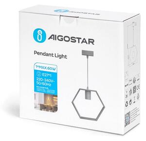 Aigostar - LED Dřevěný lustr na lanku 1xE27/9W/230V 2200K borovice