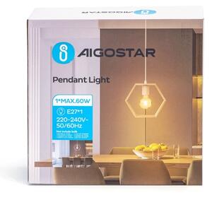 Aigostar - LED Dřevěný lustr na lanku 1xE27/9W/230V 2200K borovice