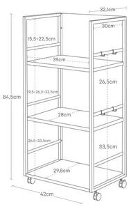 Černý kovový pojízdný regál 42x84,5x32 cm Tower – YAMAZAKI