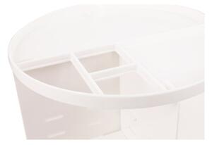 Bílý otočný plastový koupelnový organizér na kosmetiku – Hermia