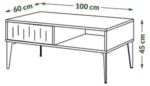 Konferenční stolek se zásuvkou RONJA 100x60 cm taupe/černá