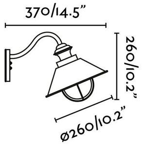 NÁUTICA nástěnná lampa, rezavá, 260diam 1L - FARO