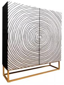 Vysoká komoda ZEN CIRCLE 120 CM masiv mango - bílá / černá Nábytek | Úložné prostory | Komody | Vysoké