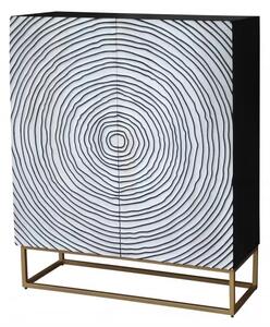 Vysoká komoda ZEN CIRCLE 120 CM masiv mango - bílá / černá Nábytek | Úložné prostory | Komody | Vysoké