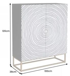 Vysoká komoda ZEN CIRCLE 120 CM masiv mango - bílá / černá Nábytek | Úložné prostory | Komody | Vysoké