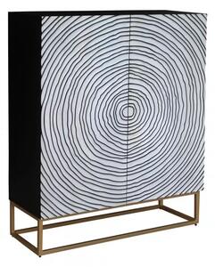 Vysoká komoda ZEN CIRCLE 120 CM masiv mango - bílá / černá Nábytek | Úložné prostory | Komody | Vysoké