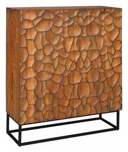 Vysoká komoda VULCANO MOSAIK 120 CM masiv mango - hnědá/černá Nábytek | Úložné prostory | Komody | Vysoké