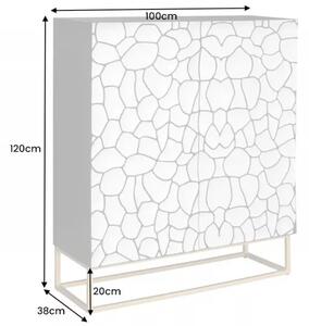 Vysoká komoda VULCANO MOSAIK 120 CM masiv mango - hnědá/černá Nábytek | Úložné prostory | Komody | Vysoké