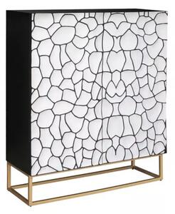 Vysoká komoda VULCANO MOSAIK 120 CM masiv mango - bílá/zlatá Nábytek | Úložné prostory | Komody | Vysoké