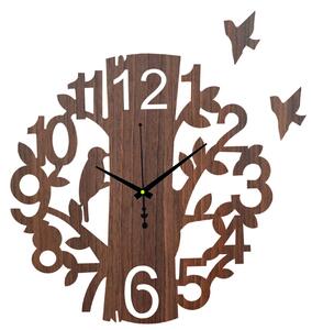 SENTOP | Dřevěné nástěnné hodiny Ptáček – moderní design, tichý chod | SENTOP HDF0162-Wenge-čierne-20 cm analogové