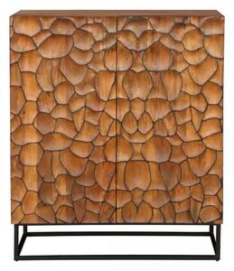Vysoká komoda VULCANO MOSAIK 120 CM masiv mango - hnědá/černá Nábytek | Úložné prostory | Komody | Vysoké