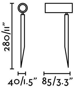SETH 280 černá lampa se zápichem H 28cm - FARO