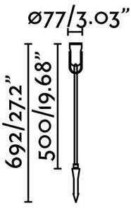 SLOT 500 černá lampa se zápichem H50 14W 3000K - FARO