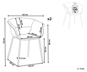 Set 2 ks jídelních židlí Ezra (šedá). 1078723