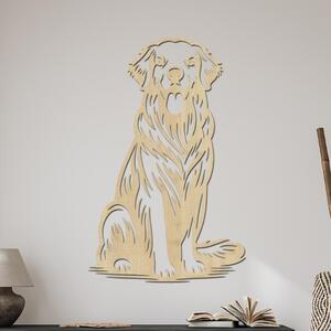 Dřevo života | Dřevěná dekorace na zeď Zlatý retriever | Rozměry (cm): 26x40 | Barva: Javor