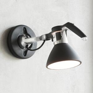 Nástěnná Svítidla Luceplan, Fortebraccio, stmívatelné, Černá, Obývací pokoj, Kov, Design