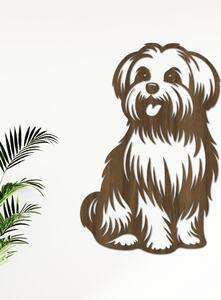 Dřevo života | Dřevěný obraz Maltézského psíka | Rozměry (cm): 26x40 | Barva: Ořech