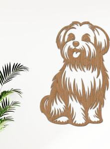 Dřevo života | Dřevěný obraz Maltézského psíka | Rozměry (cm): 26x40 | Barva: Horský dub