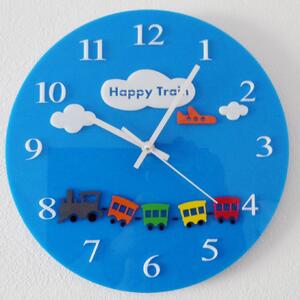 Nástěnné hodiny modré do dětského pokoje - HEAPPY 2298 FL-z97-BLUE-RAL5015