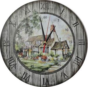 SENTOP | Hodiny na zeď ze dřeva, nástěnné hodiny vintage I SENTOP HDFK003 fi 30 cm analogové