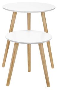 SADA 2x Odkládací stolek SERA 45/35 cm bílá/hnědá