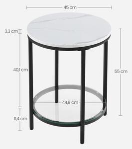 Odkládací stolek SID 45 cm černá/bílá
