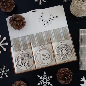 SENTOP | Vánoční ozdoby ze dřeva a plastu, vánoční dekorace dřevěné, dřevěné doplňky PR0096-Christmas decorati HEU-