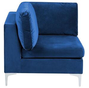 Rohová sedací souprava s taburetkou Eldridge (sametově modrá) (P). 1078806