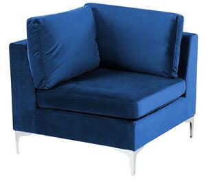 Rohová sedací souprava s taburetkou Eldridge (sametově modrá) (P). 1078806