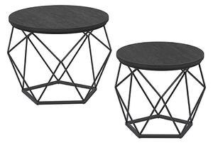 SADA 2x Konferenční stolek TALIA 50/40 cm černá