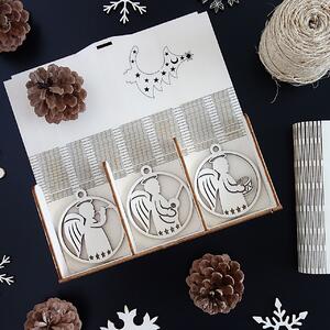 SENTOP | Vánoční ozdoby ze dřeva a plastu, vánoční dekorace dřevěné, dřevěné doplňky PR0103-Christmas decorati HEU-