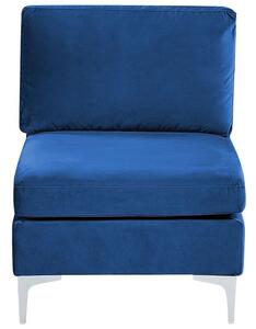 Rohová sedací souprava s taburetkou Eldridge (sametově modrá) (L). 1078800