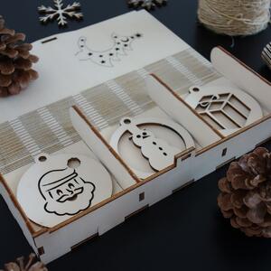 SENTOP | Vánoční ozdoby ze dřeva a plastu, vánoční dekorace dřevěné, dřevěné doplňky PR0101-Christmas decorati HEU-