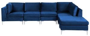 Rohová sedací souprava s taburetkou Eldridge (pařížská modrá) (L). 1078799