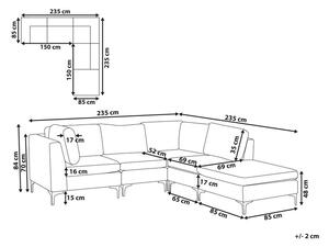 Rohová sedací souprava s taburetkou Eldridge (tmavě růžová) (L). 1078797
