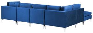 Rohová sedací souprava s taburetkou Eldridge (pařížská modrá) (P). 1078805
