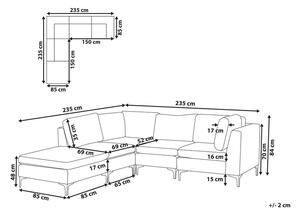 Rohová sedací souprava s taburetkou Eldridge (tmavě růžová) (P). 1078803